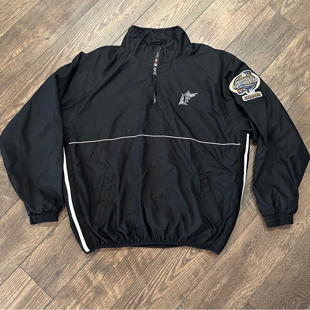 Vintage Majestic‎ Florida Marlins Quarter Zip World Series 100th Anniversary XL